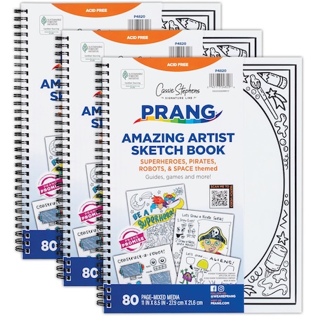 Prang Amazing Artists Sketch Book, 3PK P4820